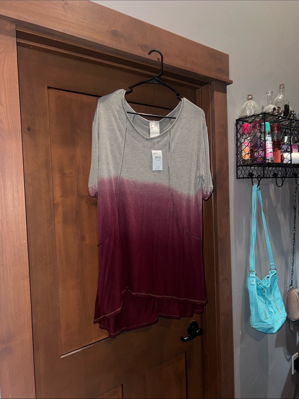 Blu Pepper Short Sleeve Dip Dye Tee-Olive/Maroon